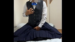 Sissy crossdresser masturbating in girls'_ uniform - 2 Thumb