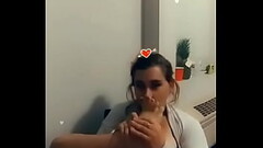 Wife sucking and smelling her own feet Thumb