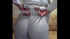 Horny brunette Lammy Pixel stripteases and shows off her gorgeous ass Thumb