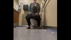 PUBLIC BATHROOM: Taking my big titties out on a long ferry trip. I&rsquo_ll tell you all about it at Thumb