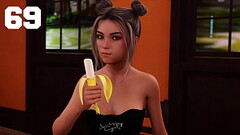 Being A DIK #69 - Beautiful Brunette With Messy Bun Eats A Banana In The Library Thumb