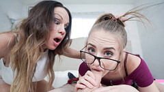 Stepmom Catches Her Stepdaughter Sucking Her Stepson'_s Cock and Proceeds to Join in For the Fun Thumb