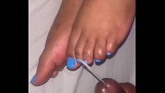 Cum on fresh blue pedi Thumb