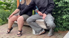 Mother-in-law'_s gorgeous hands made me cum in the park Thumb