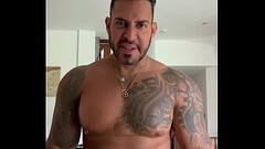 Latino man Viktor rom flexing muscle and masturbate his bbc humiliation to you Thumb