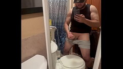 Stroking Brown Cock Thumb