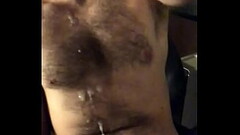 Cumming a lot on my hairy chest Thumb