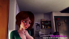 MILF 3D HENTAI CABELO CURTO CAMISA VERDE PEITO GRANDE SHORT E CALCINHA VERMELHA FIO DENTAL DANDO NO  Thumb