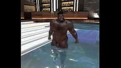 huge black football player doesn'_t appreciate drone watching him Thumb