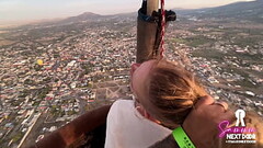 Passionate sunrise sex (she swallows) over pyramids in an air balloon Thumb