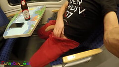 Guy secretly jerks off his sausage in a moving train (S) Thumb