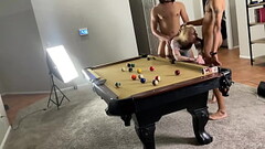 She lost a bet on the pool game ? Thumb