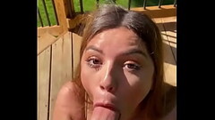 Morning blowjob in the garden Thumb