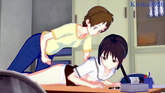 Hanako Honda and Chisato Higuchi intense futanari sex. - Asobi Asobase Hentai Thumb
