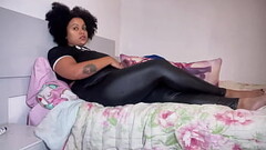 Period Farts Shiny Leggins while Stepson doesnt wake up Thumb