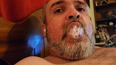Bisexual Blows Bubbles with Cum Load in Mouth Thumb