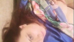 Big tits girl lick her finger Thumb