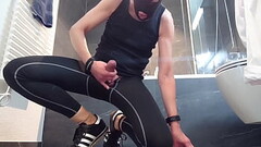 Wank in yoga pants and sneakers Thumb