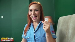 FAKEhub - Hot redhead nurse with perfect little pink shaved pussy has to collect a sperm sample Thumb